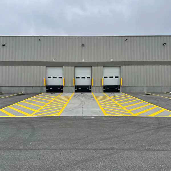 Dock hatching at Northfield Drive warehouse