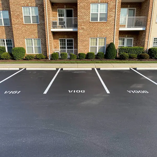 Numbered condo visitor parking stalls painted Numbered condo visitor parking stalls painted