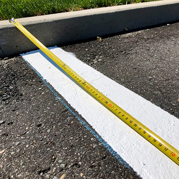 Tape measure across new stall line Tape measure across new stall line