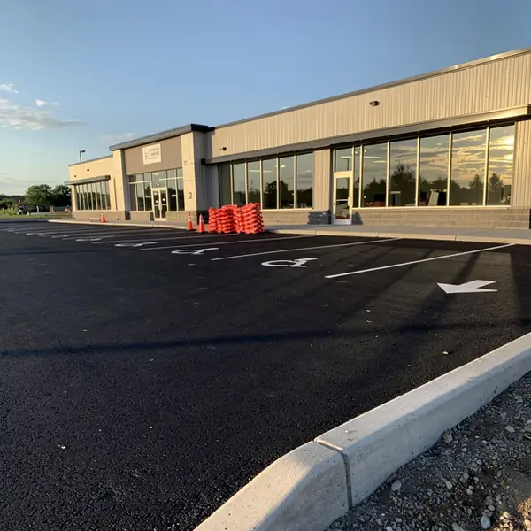 Temporary white lines on fresh blacktop Temporary white lines on fresh blacktop
